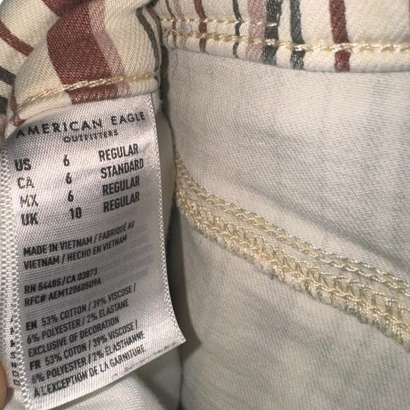 American Eagle Size 6 Hi-Rise Jegging 90s Y2K Stripped Preppy School Retro Fall - Picture 5 of 5